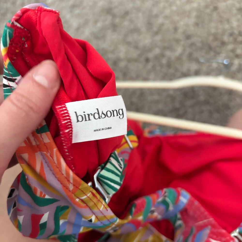 Birdsong Women’s Colorful One Piece Swimsuit Ruched Sz 16J Flattering - Picture 5 of 8